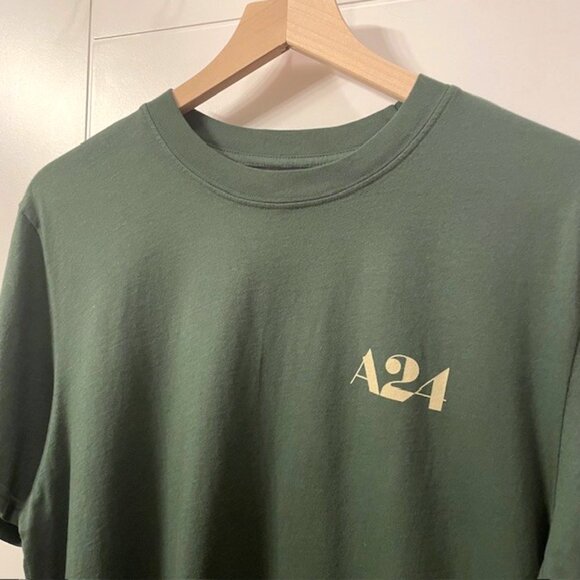 A24 Film Studio Hunter Green Logo Graphic Tee Short Sleeve Shirt Large Cotton - Picture 5 of 16